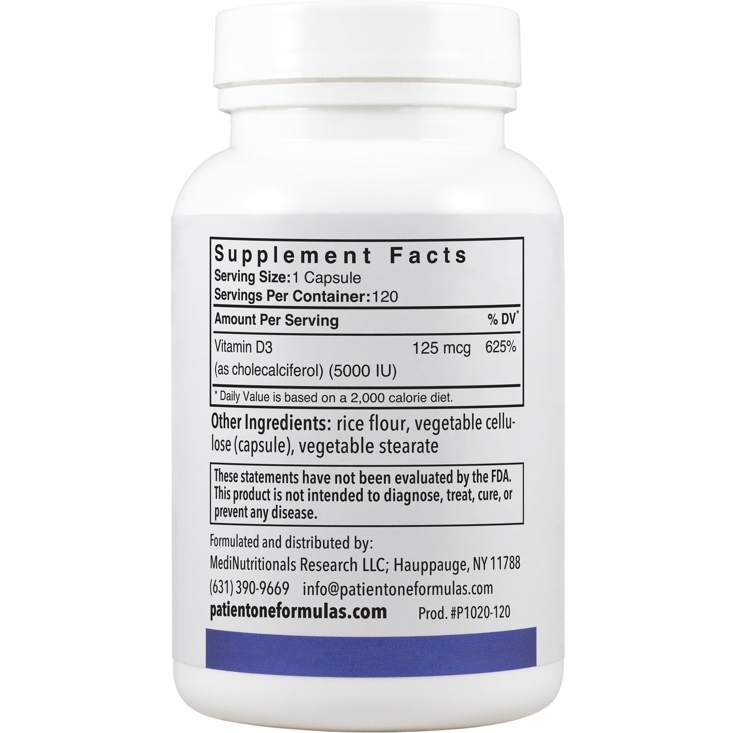Patient One Vitamin D3 5,000 IU – Immune, Heart & Bone Support (2-Pack)