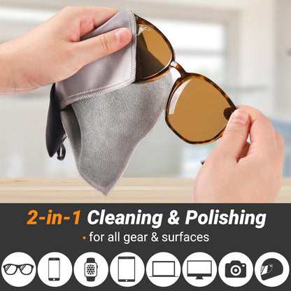 2 Sided Portable Glasses Cleaner – Patriotic Microfiber Cloth Keychain for Lenses & Screens