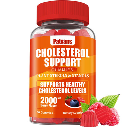 Patxans 1 Pack Cholesterol Support Gummies – 2000mg Plant Sterols & Stanols | Cholesterol Support, Mixed Berry, 60 Count