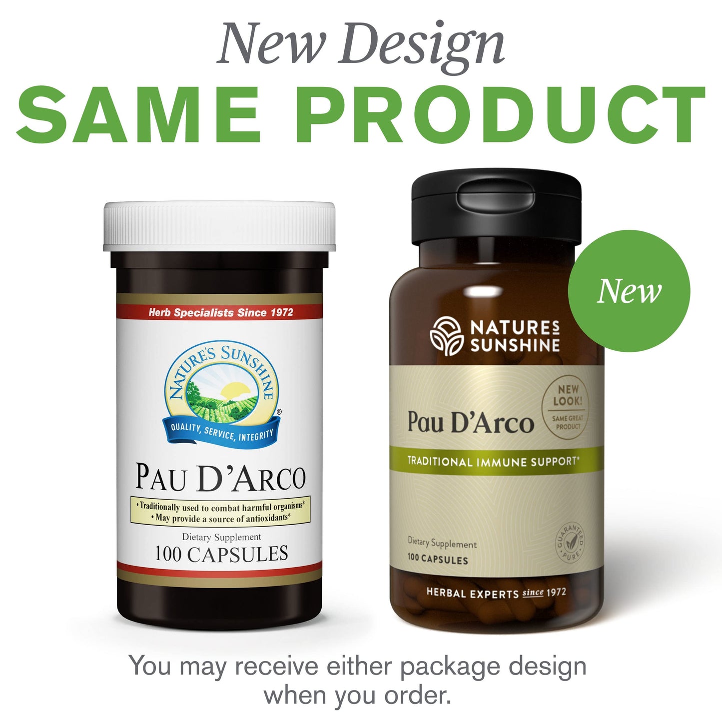 Nature's Sunshine Pau D'Arco 100 Capsules – Immune Support, Antioxidants & Detoxification
