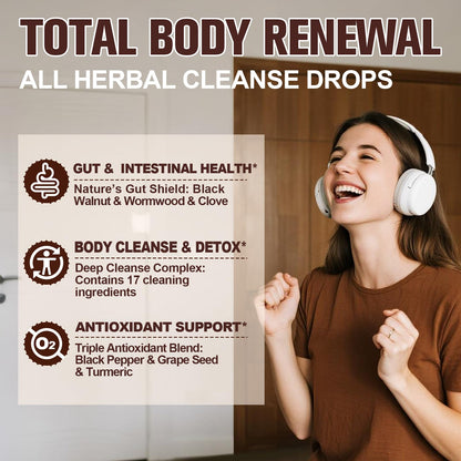 2-Pack Black Walnut Wormwood Clove Cleanse Drops - 23-in-1 Gut Health, Raspberry Flavor, 4 oz