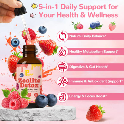 Pavintrix Zeolite Detox Drops – Berry Flavor for Kids & Adults (60ml)