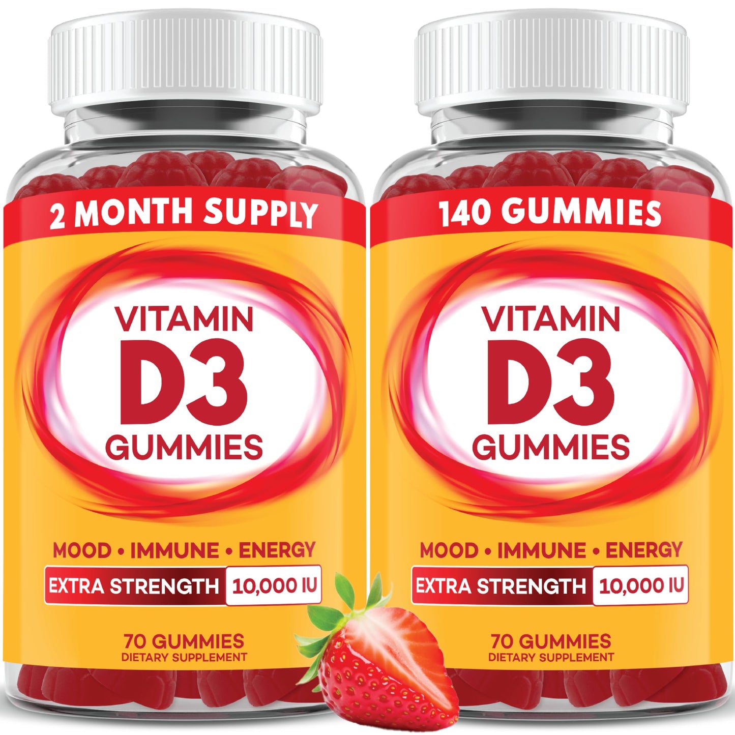 PAYÉ Vitamin D3 Gummies 10,000 IU | Immune, Bone & Muscle Support | 140 Count