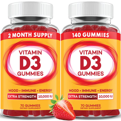 PAYÉ Vitamin D3 Gummies 10,000 IU | Immune, Bone & Muscle Support | 140 Count