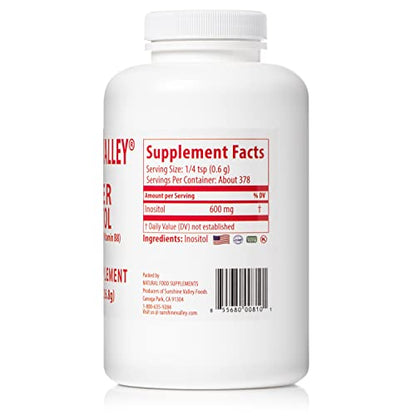Sunshine Valley Super Inositol – Vitamin B8 Powder for PCOS Fertility & Hormonal Balance (8oz)