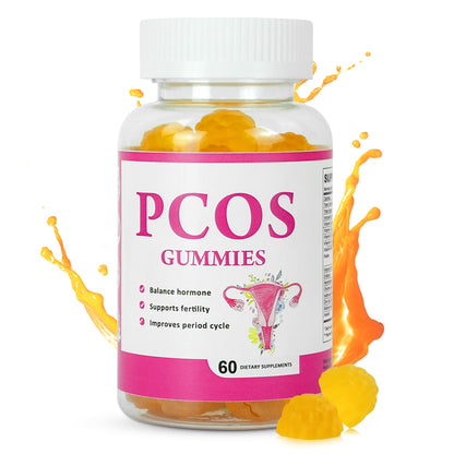 PCOS Gummies - 60-Count Vegan Orange Flavor for Hormonal Balance