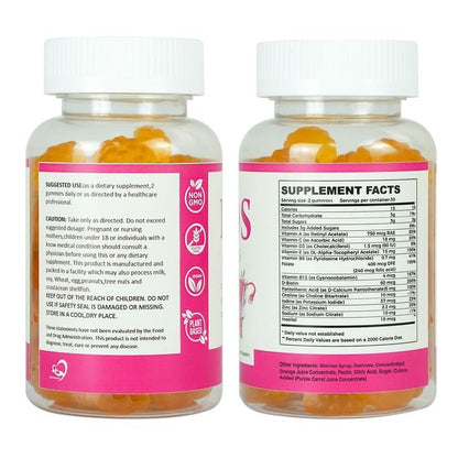PCOS Gummies - 60-Count Vegan Orange Flavor for Hormonal Balance