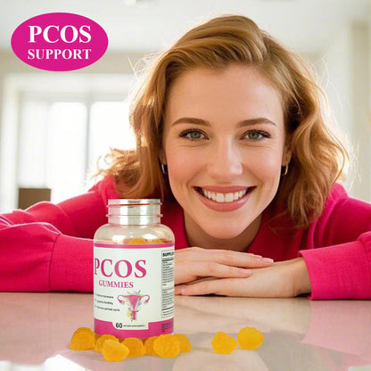 PCOS Gummies - 60-Count Vegan Orange Flavor for Hormonal Balance