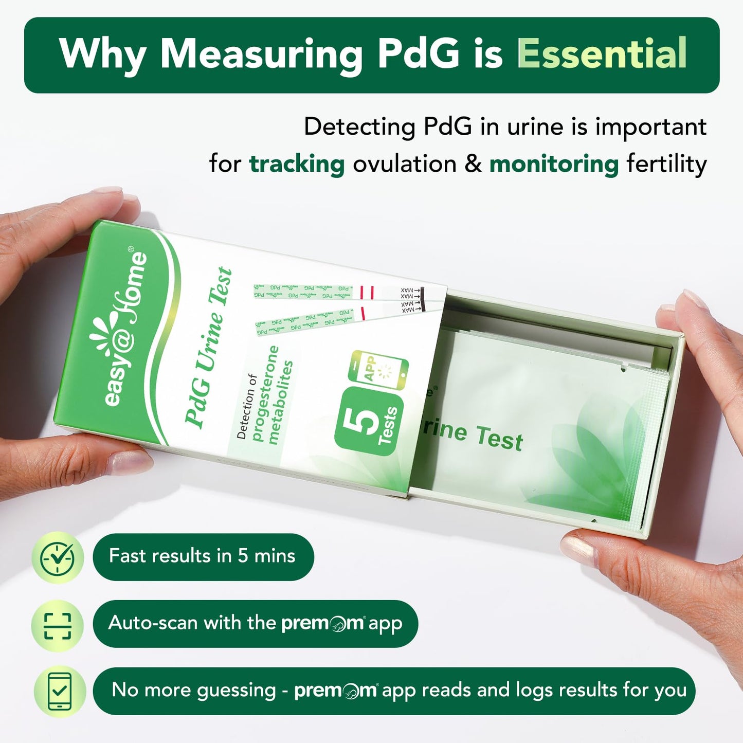 Easy@Home PdG Test Strips – 5 Pack for Ovulation & PdG