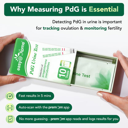Easy@Home PdG Test Strips 10 Pack – Ovulation Tracking with Premom App