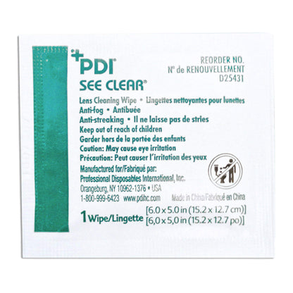 PDI See Clear Lens Cleaning Wipes – 120 Wipes, 6 x 5, Anti-Static & Anti-Streaking