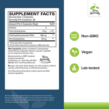 Terry Naturally Pea Healthy Inflammation Response – Joint Health & Performance (60 Capsules)