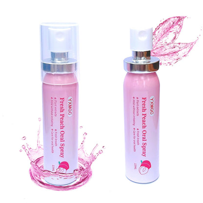 Peach Mint Fresh Breath Oral Spray - Alcohol-Free 0.5 fl oz, 2-Pack | Portable 5000-Mesh Micro-Mist for Kids & Adults