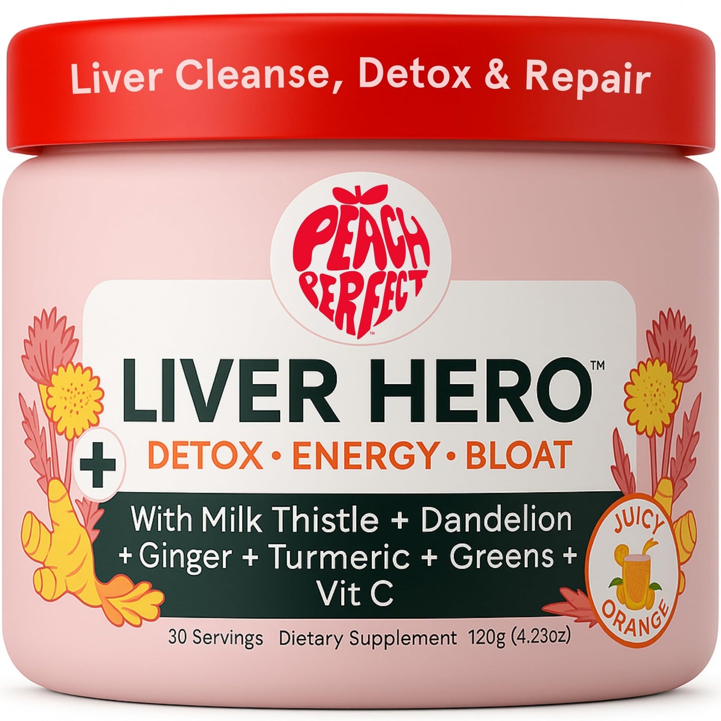 Peach Perfect Liver Hero – Premium Liver Detox & Bloat Support for Women | 30 Servings