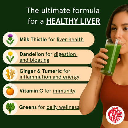 Peach Perfect Liver Hero – Premium Liver Detox & Bloat Support for Women | 30 Servings
