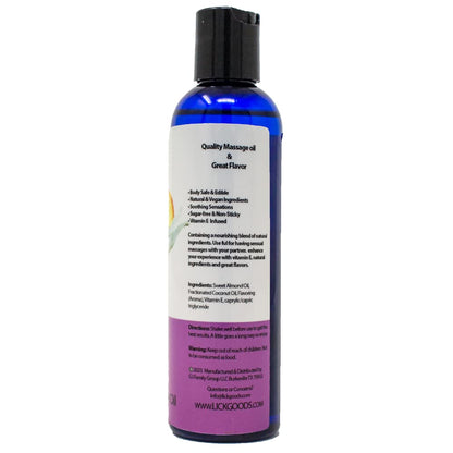 Peaches and Cream Edible Massage Oil - Vegan Vitamin E, 4 oz
