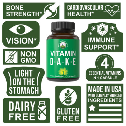Peak Performance ADK Vitamin D3 5,000 IU + A + E + K | Vegan Capsule