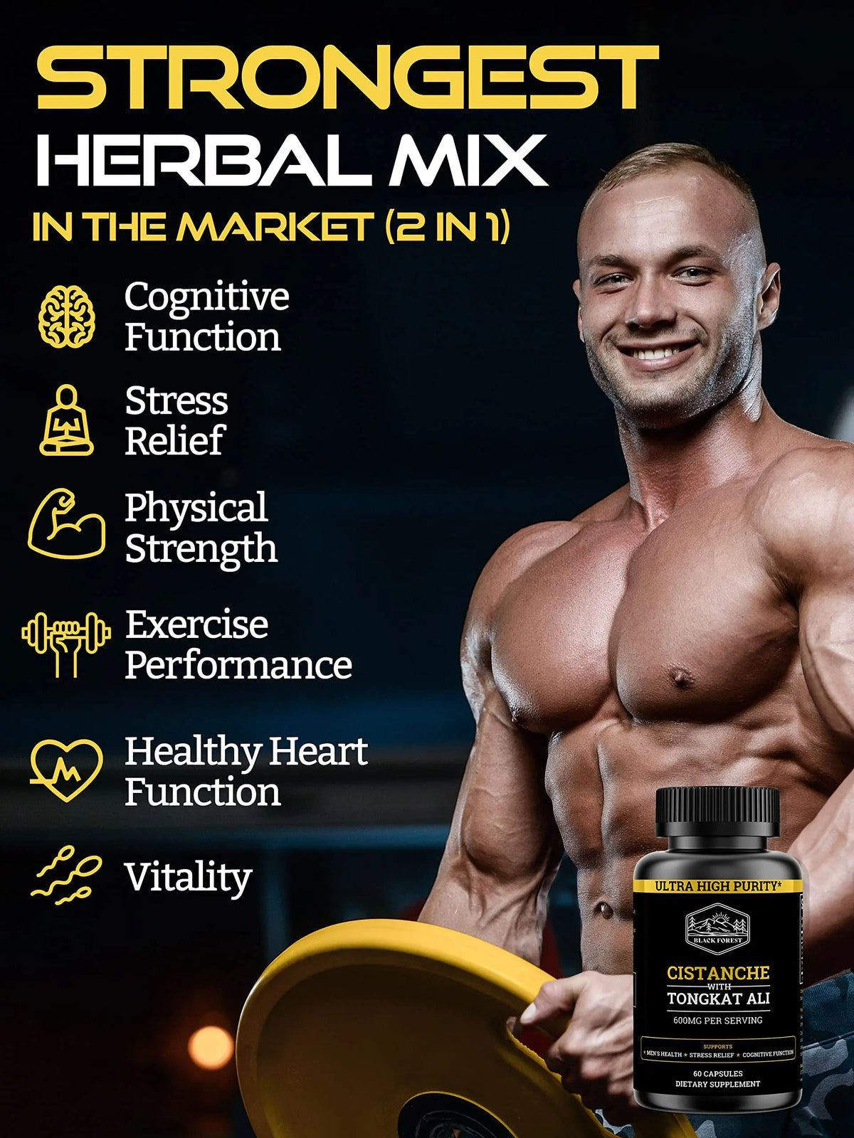 Black Forest Cistanche Tubulosa 200mg & Tongkat Ali 400mg (2-Month Supply) – Ultra-Pure with 50% Echinacoside + 10% Acetoside BritishVita | Premium UK Vitamins & Wellness Supplements