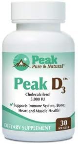 Peak D3 5000 IU Vitamin D3 – Immune Support, Heart Health & Energy | 30 Capsules