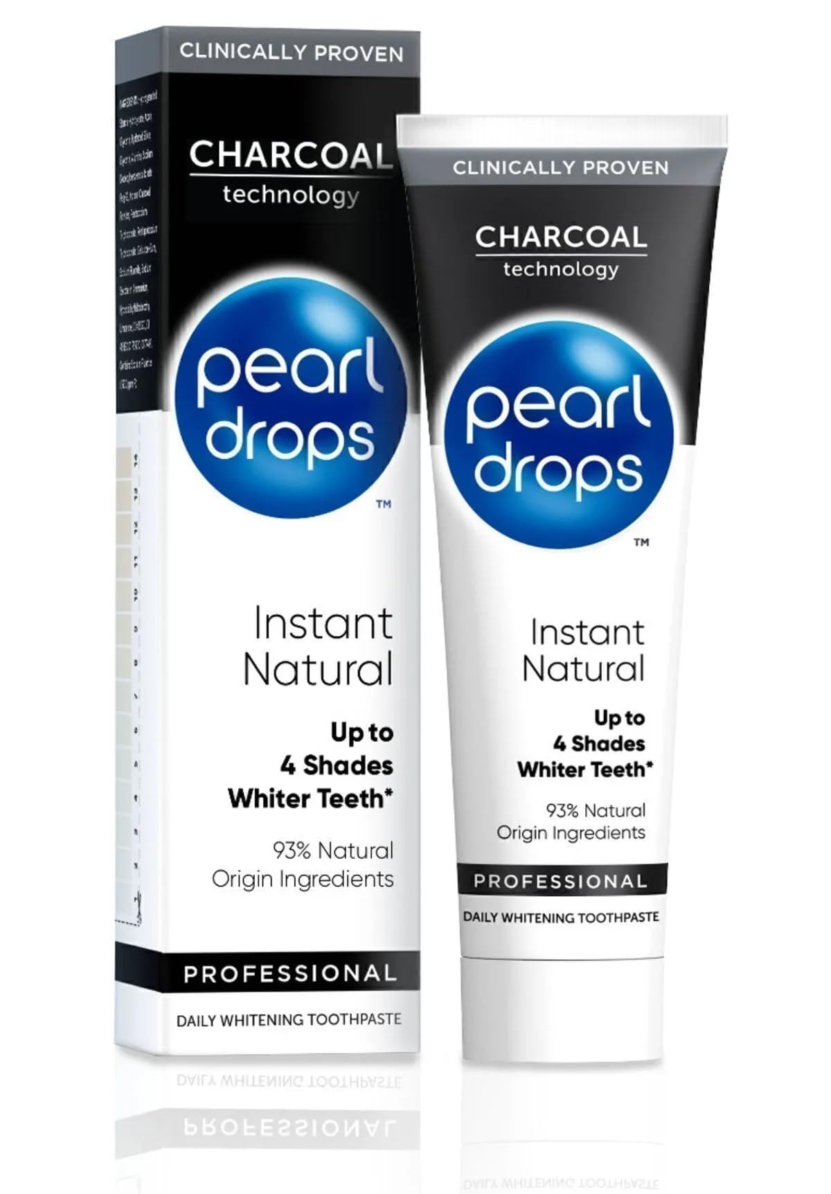 Pearl Drops Instant Natural White Activated Charcol 75ml