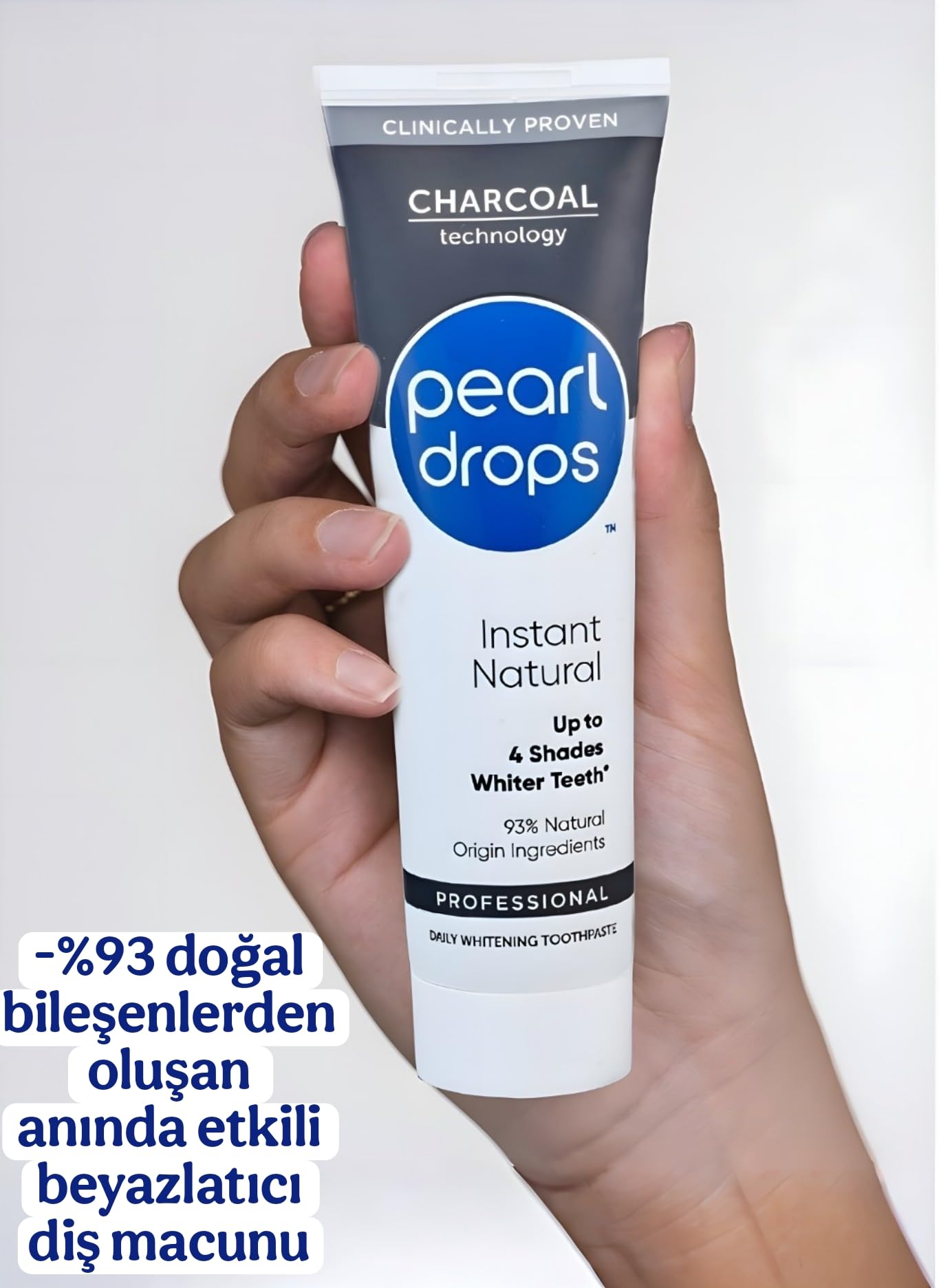 Pearl Drops Instant Natural White Activated Charcol 75ml