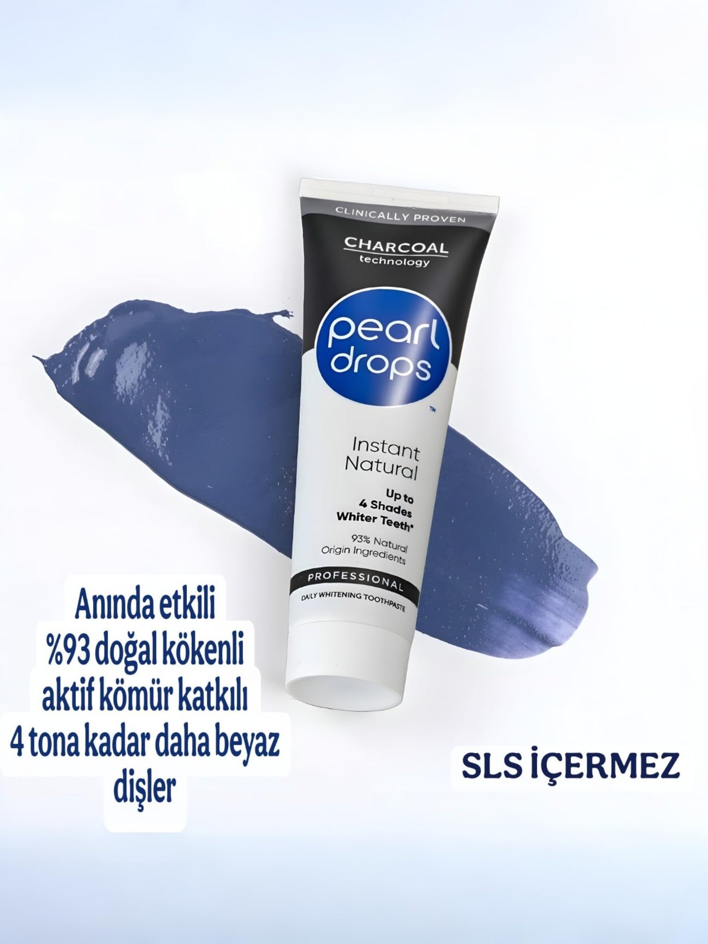 Pearl Drops Instant Natural White Activated Charcol 75ml