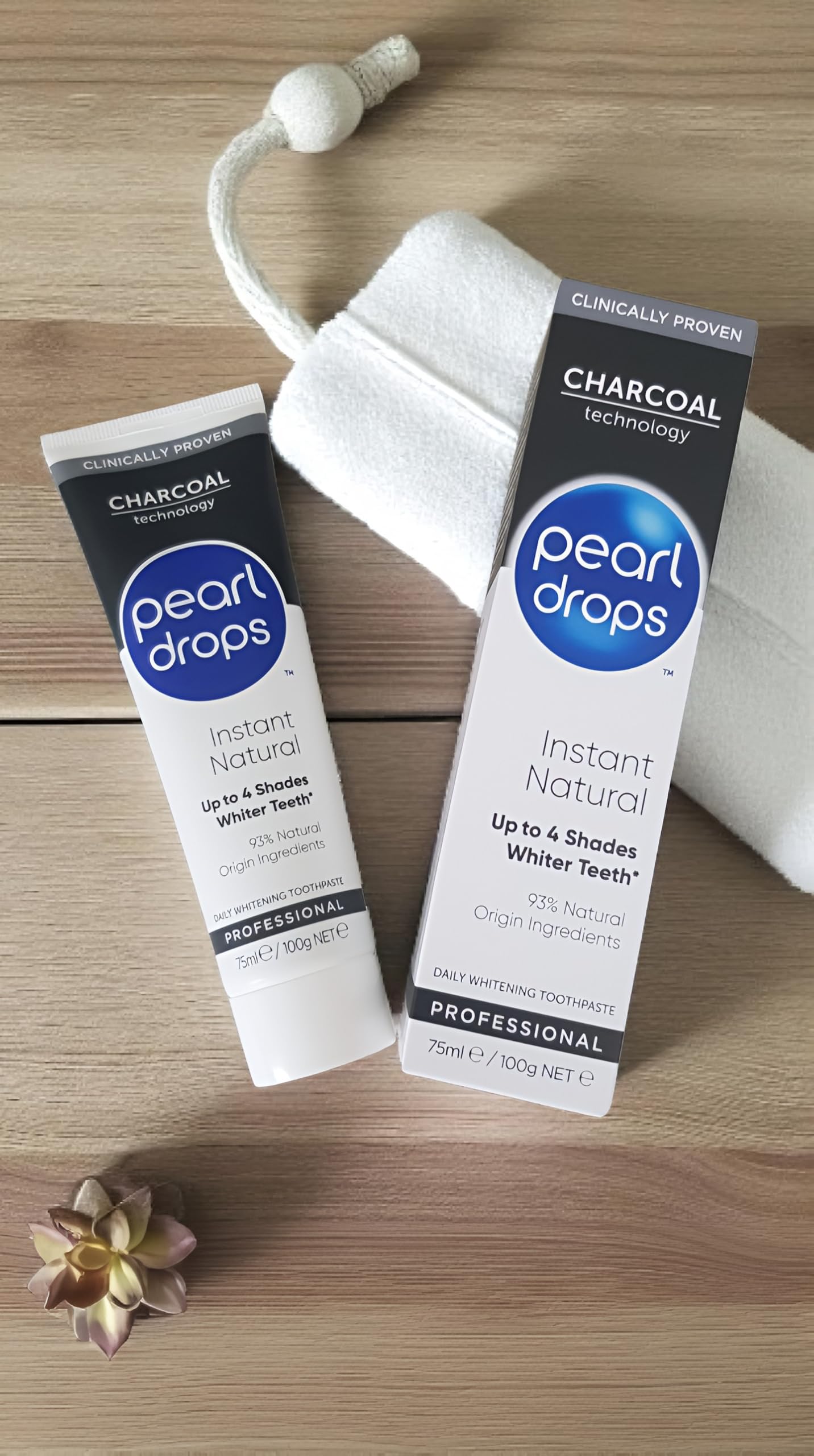 Pearl Drops Instant Natural White Activated Charcol 75ml