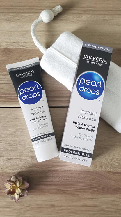 Pearl Drops Instant Natural White Activated Charcol 75ml