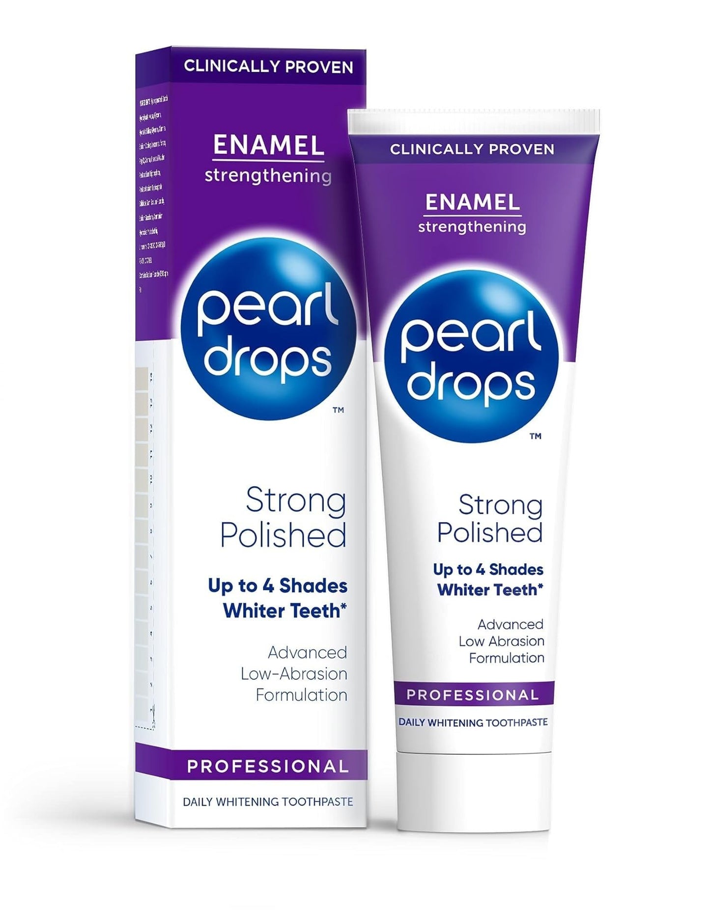 Pearl Drops Strong White Toothpaste – Polished Mint 75ml | Clinically Proven Whitening, Low Abrasion