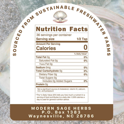 2.5oz Pure Pearl Powder 10:1 Extract – 36 Servings | Collagen & Anti-Aging | Modern Sage Herbs