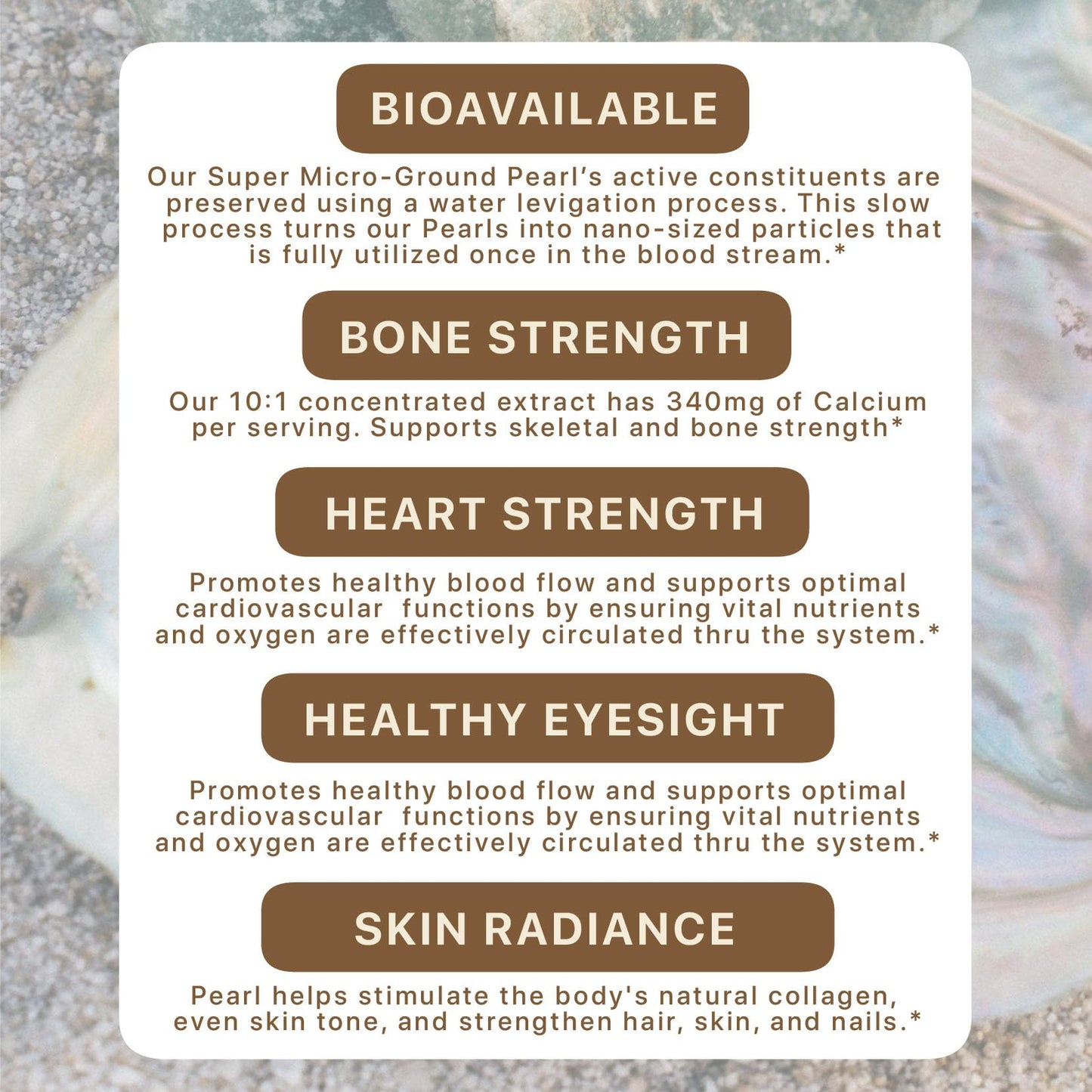2.5oz Pure Pearl Powder 10:1 Extract – 36 Servings | Collagen & Anti-Aging | Modern Sage Herbs
