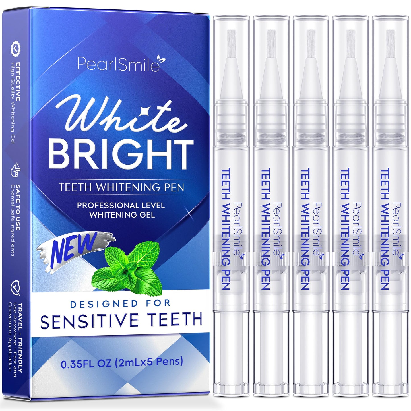 Pearl Smile Teeth Whitening Pen – 5-Pack, 35% Carbamide Peroxide Gel