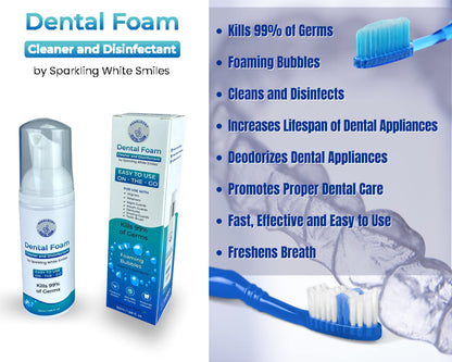 Pearldent Dental Foam – Cleans & Sterilizes Removable Aligners, Retainers & Mouth Guards | Up to 4 Months Supply