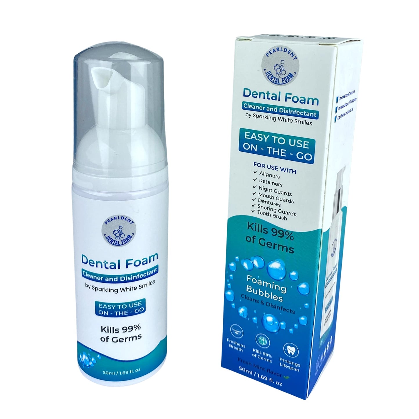 Pearldent Dental Foam – Cleans & Sterilizes Removable Aligners, Retainers & Mouth Guards | Up to 4 Months Supply