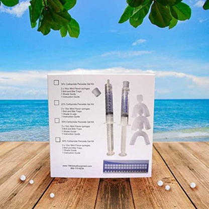 Pearlescence Teeth Whitening System 16% Carbamide Peroxide Gel Kit – 2x10ml Mint Gel, 3 Boil and Bite Trays, Shade Guide