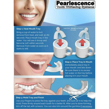Pearlescence Teeth Whitening System 16% Carbamide Peroxide Gel Kit – 2x10ml Mint Gel, 3 Boil and Bite Trays, Shade Guide