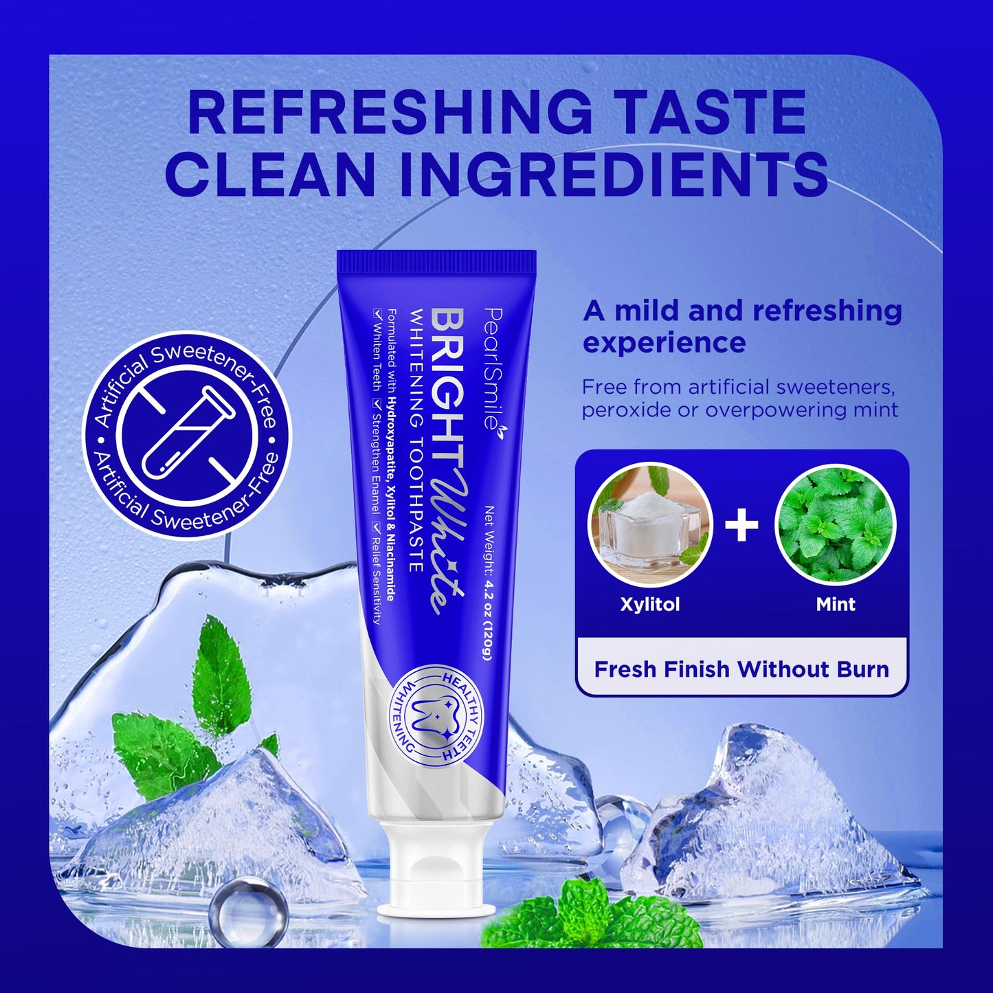 PearlSmile Hydroxyapatite Niacinamide Whitening Toothpaste – 10% nHAp + 5% Niacinamide – Fluoride-Free, 4.2oz (3-Pack)