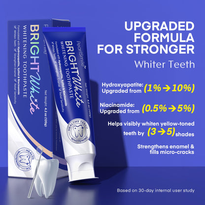 PearlSmile Nano-Hydroxyapatite Niacinamide Whitening Toothpaste – Fluoride-Free, 4.2oz Pack of 3