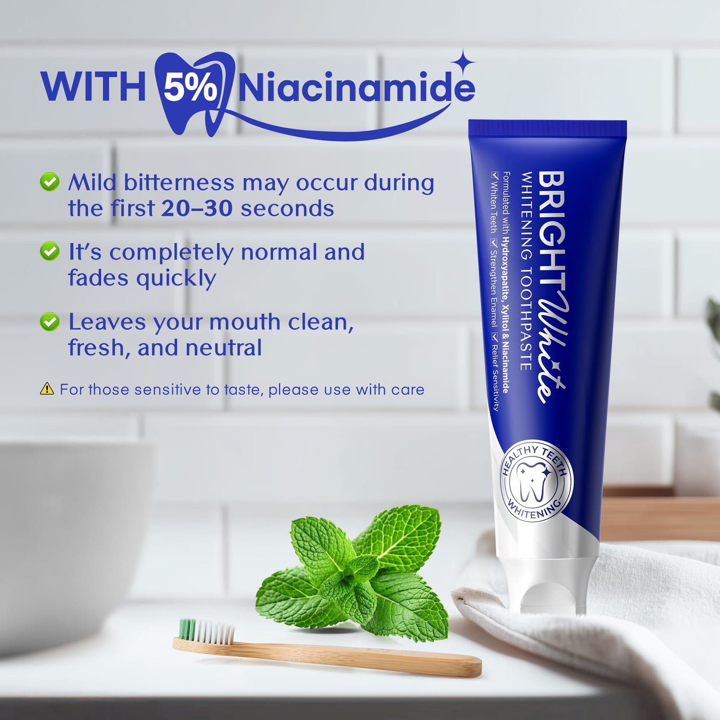 PearlSmile Nano-Hydroxyapatite Niacinamide Whitening Toothpaste – Fluoride-Free, 4.2oz Pack of 3