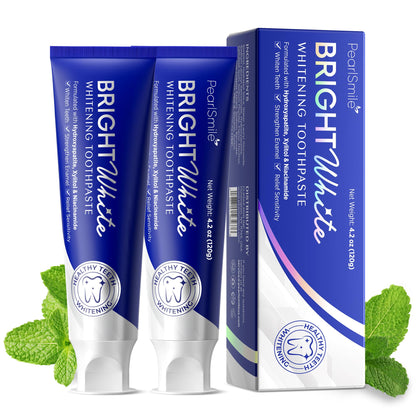 PearlSmile Hydroxyapatite Niacinamide Whitening Toothpaste – 10% Nano-Hydroxyapatite, 5% Niacinamide, Fluoride-Free – 4.2 oz Pack of 2