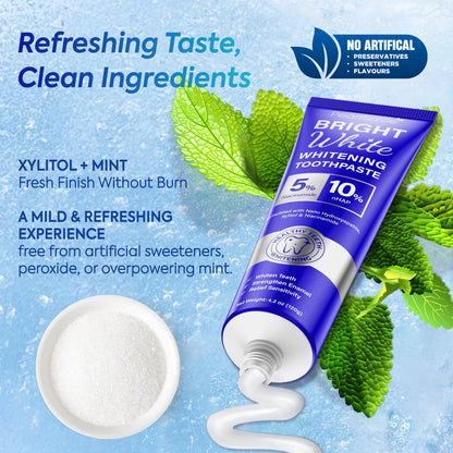 PearlSmile Whitening Toothpaste – 10% Nano-Hydroxyapatite + 5% Niacinamide – Fluoride-Free, Travel-Size 4.2oz (3 Pack)