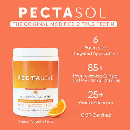 EcoNugenics PectaSol Modified Citrus Pectin – 120 Tangerine Chewable Tablets | Total-Body Wellness
