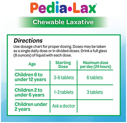 Pedia-Lax Watermelon Chewables for Kids 2–11 | Gentle, Fast Relief