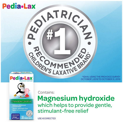 Pedia-Lax Watermelon Chewables for Kids 2–11 | Gentle, Fast Relief