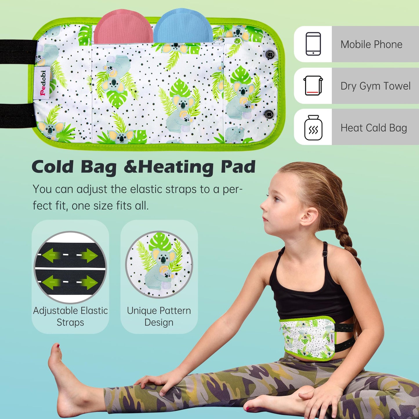 Pedobi 2 Pack Castor Oil Pack Wraps for Kids – Reusable Organic Cotton Pads with Adjustable Straps