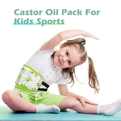 Pedobi 2 Pack Castor Oil Pack Wraps for Kids – Reusable Organic Cotton Pads with Adjustable Straps