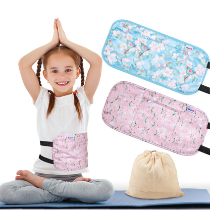 Pedobi 2 Pack Castor Oil Pack Wrap for Kids | Reusable Organic Cotton Pads – Flowers