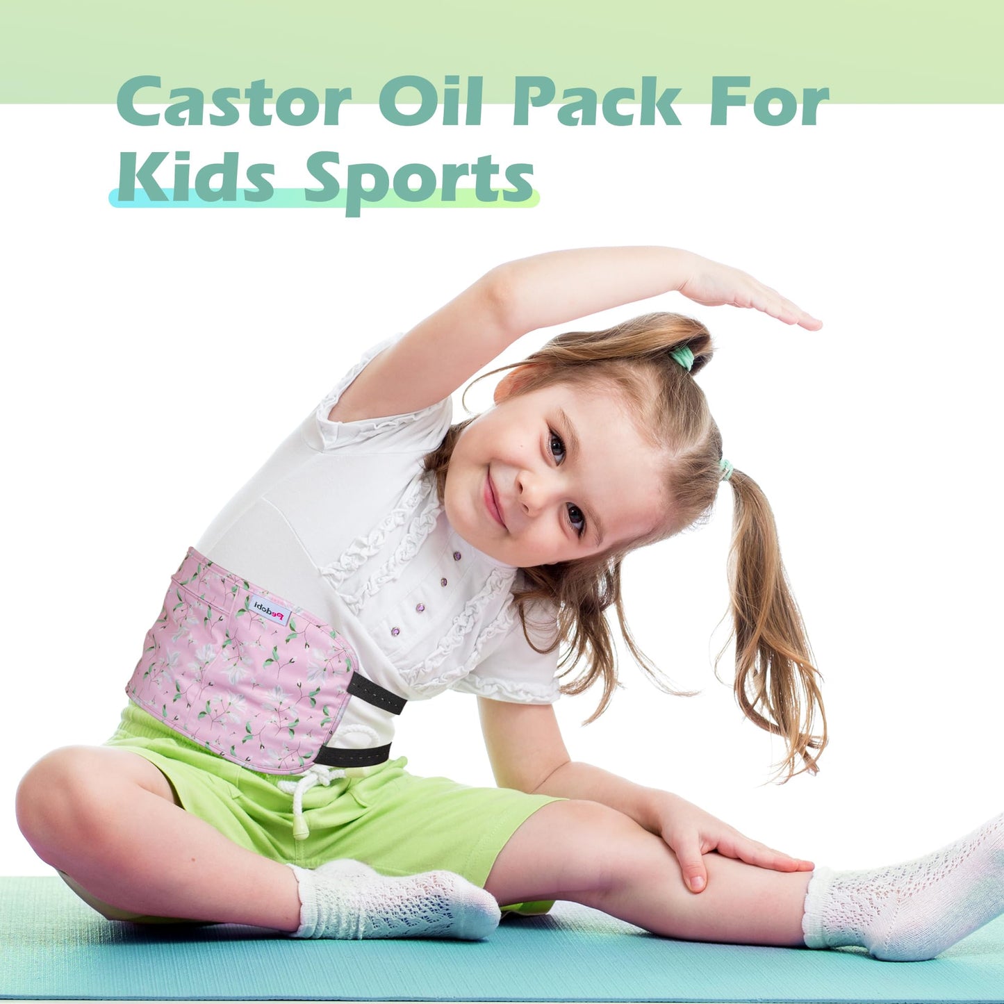 Pedobi 2 Pack Castor Oil Pack Wrap for Kids | Reusable Organic Cotton Pads – Flowers