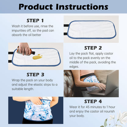 Pedobi Castor Oil Pack Wrap – Organic Cotton 2 Pcs | Liver Detox & Gift for Women