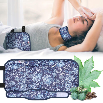 Pedobi Reusable Castor Oil Pack Wrap – Liver Detox, 2pcs, Blue/White
